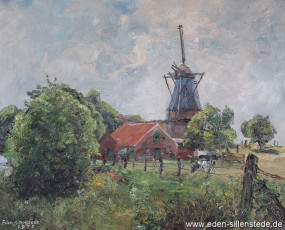 Varel, Mühle in Dangast, 1960er, 62,2x50,3 cm, Öl auf Leinwand, Privatbesitz (WV-Nr. 1343)