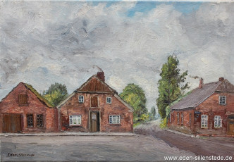 Waddewarden, Schmiede, 1960er, 70,5x48,5 cm, Öl auf Leinwand, Privatbesitz (WV-Nr. 105)