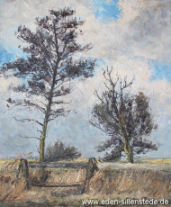 Waddewarden, Straße nach Sillenstede, 1960er, 50x60cm, Öl auf Leinwand, Privatbesitz (WV-Nr. 1167)