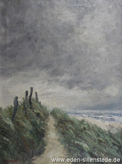 Wangerooge, Dünen, 1957, 60,5x80,5 cm, Öl auf Leinwand, Besitz Landessparkasse Jever (WV-Nr. 991)