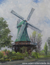 Wilhelmshaven, Koppelhörner Mühle, 1960er, 54,5x70 cm, Öl auf Leinwand, Privatbesitz (WV-Nr. 727)