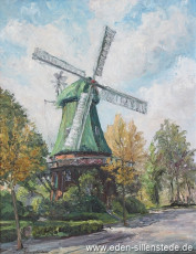 Wilhelmshaven, Kopperhörner Mühle, 1960er, 54x70,5 cm, Öl auf Leinwand, Privatbesitz (WV-Nr. 1176)