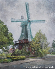 Wilhelmshaven, Kopperhörner Mühle, 1960er, 56,5x68,5 cm, Öl auf Leinwand, Privatbesitz (WV-Nr. 1121)