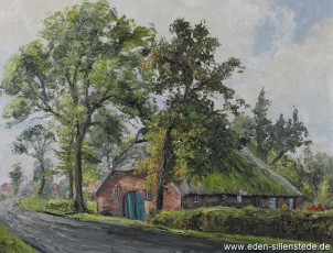 Zetel, Haus bei Driefel, 1960er, 68,2x52,2 cm, Öl auf Leinwand, Privatbesitz (WV- Nr. 996)