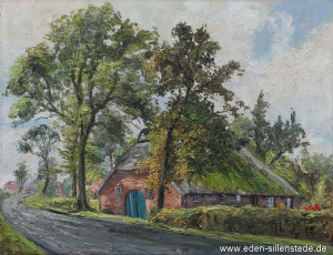 Zetel, Haus bei Driefel, 1960er, 68,2x52,2 cm, Öl auf Leinwand, Privatbesitz (WV- Nr. 996)