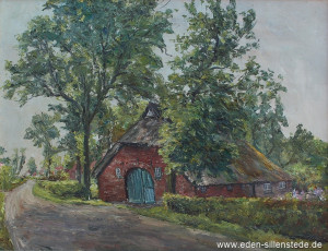 Zetel, Haus bei Driefel, 1960er, 71x55 cm, Öl auf Leinwand, Privatbesitz (WV-Nr. 473)