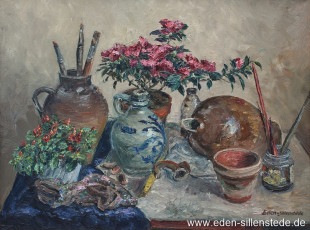 Stilleben, In Edens Atelier, 1967, 66,2x50,4 cm, Öl auf Leinwand, Privatbesitz (WV-Nr. 894)