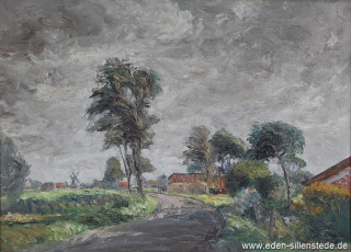 Sophiensiel, Blick aus Richtung Carolinensiel, 1960er, 70,5x50,5 cm, Privatbesitz (WV-Nr. 1318)