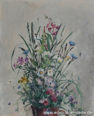 Stillleben, Feldblumenstrauß, 1950er, 34,5x42,8 cm, Öl auf Leinwand, Privatbesitz (WV-Nr. 1550)