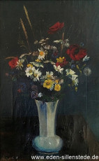Stillleben, Blumenstrauß in weißer Vase, 1920-30er, 30,7x50 cm, Öl auf Leinwand, Privatbesitz (WV-Nr. 1554)