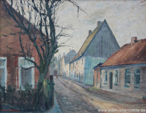 Jever, Stadt, Lohne, 1940er, 50x38 cm, Tempera auf Papier, Privatbesitz (WV-Nr. 1557)