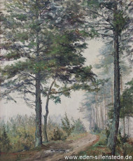 Jever, Umland, Herbst in Upjever, 1950er, 58x70 cm, Öl auf Leinwand, Privatbesitz (WV-Nr. 1561)