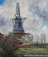 Varel, Mühle in Dangast, 1963, 34,5x40 cm, Öl auf Leinwand, Privatbesitz (WV-Nr. 1477)