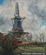 Varel, Mühle in Dangast, 1963, 34,5x40 cm, Öl auf Leinwand, Privatbesitz (WV-Nr. 1477)