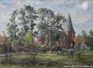 Wilhelmshaven, Kirche Neuende, 74,5x54,5 cm, Öl auf Leinwand, Privatbesitz (WV-Nr. 1582)