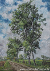 Sillenstede, Deepsdammer Weg, 1970er, 60,7x84,5 cm, Öl auf Leinwand, Privatbesitz (WV-Nr. 1587)