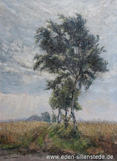 Upschört, Weg zum Hof Schönherrn, um 1964, 56,2x76 cm, Öl auf Leinwand, Privatbesitz (WV-Nr. 1592)