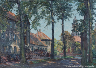 Jever, Stadt, Prinzenallee, 1950er, 75,5x55 cm, Öl auf Leinwand, Privatbesitz (WV-Nr. 1616)