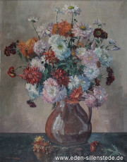 Stillleben, Blumenstrauß in Vase, 1940er, 51,8x66,5 cm, Öl auf Leinwand, Privatbesitz (WV-Nr. 1618)