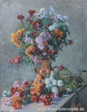Stillleben, Blumenstrauß in Vase, 1950er, 70,2x89,6 cm, Öl auf Leinwand, Privatbesitz (WV-Nr. 1636)