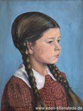 Portrait, Luise (Lisel) Müller, 1942, 33x43 cm, Öl auf Leinwand, Privatbesitz (WV-Nr. 1649)