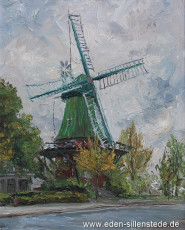 Wilhelmshaven, Kopperhörner Mühle, 1960er, 42,5x52 cm, Öl auf Leinwand, Privatbesitz (WV-Nr. 1664)