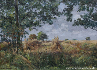 Sillenstede, Hocken am Deepsdammer Weg, um 1970, 80x70 cm, Öl auf Leinwand, Privatbesitz (WV-Nr. 1678)
