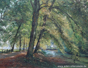 Gödens, Schlosspark, um 1960, 74x58,2 cm, Öl auf Leinwand, Privatbesitz (WV-Nr. 1694)