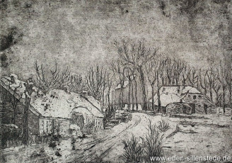 Oldorf, Neuwarfer Strasse, 1925, Radierung, Nachlass Arthur Eden (WV-Nr. 1689)