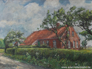 Suddens, Haus in Suddens, 1960er, 70x54 cm, Öl auf Leinwand, Privatbesitz (WV-Nr. 1710)