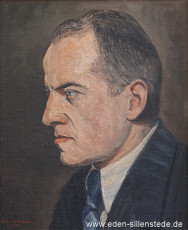 Portrait, Erich Hugo Meyer, 1942, 30x36,2 cm, Öl auf Leinwand auf Holz, Privatbesitz (WV-Nr. 1737)