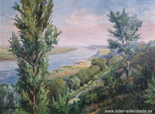 Graudenz, An der Weichsel bei Graudenz, 1943, Öl auf Leinwand, Privatbesitz (WV-Nr. 1749)