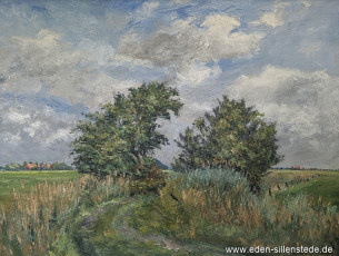 Unbekannter Ort, Feldweg, 1960er, 66x50,5cm, Öl auf Leinwand, Privatbesitz (WV-Nr. 1766)
