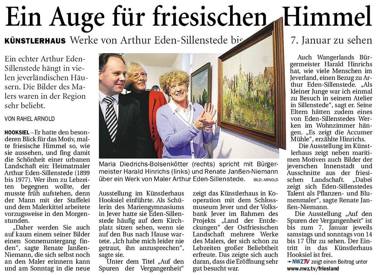 Pressebericht Eden-Sillenstede NWZ 19.11.2013