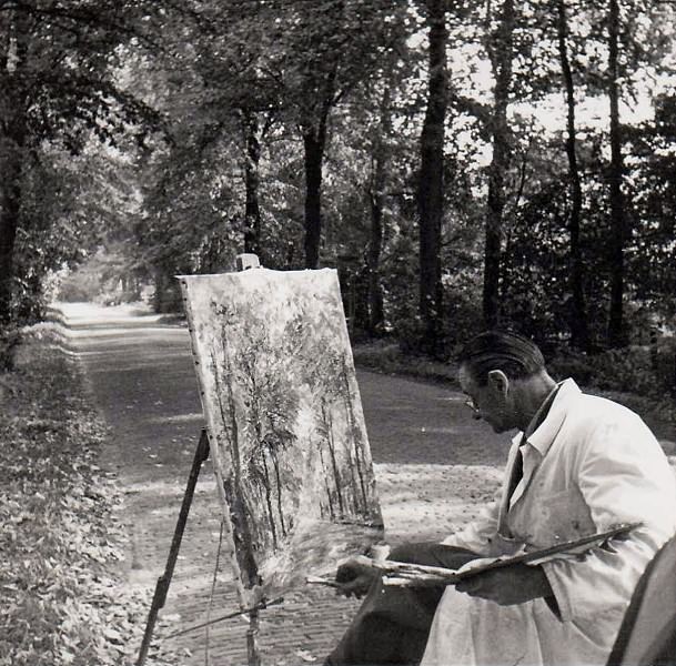Das auf dem Foto entstandene Gemälde 'Gut Mettcker in Moorhausen' befindet sich unter der WV-Nr. 643 im Werkverzeichnis.