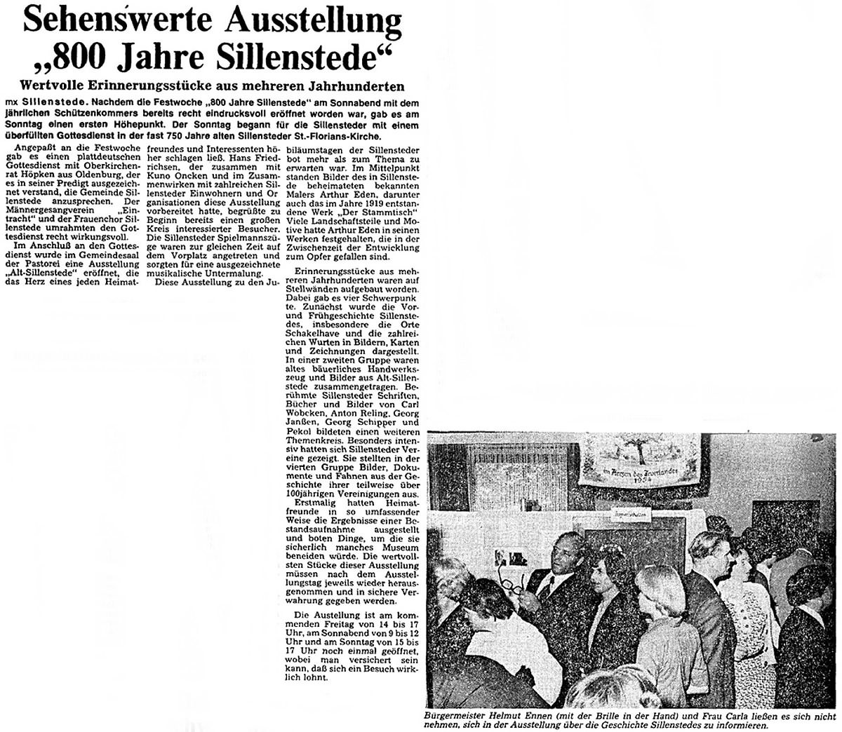 Pressebericht Eden-Sillenstede NWZ 05.07.1977