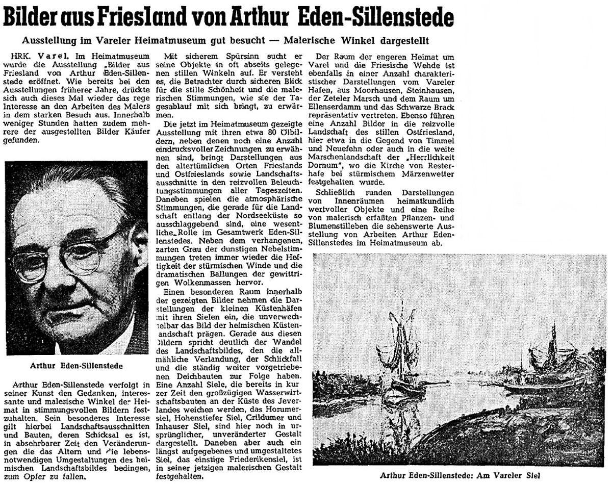 Pressebericht Eden-Sillenstede NWZ 16.09.1964