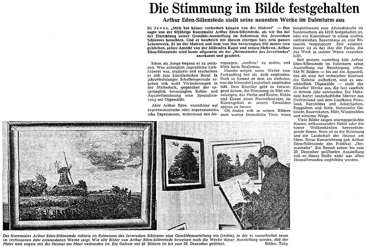 Pressebericht Eden-Sillenstede NWZ 29.11.1965