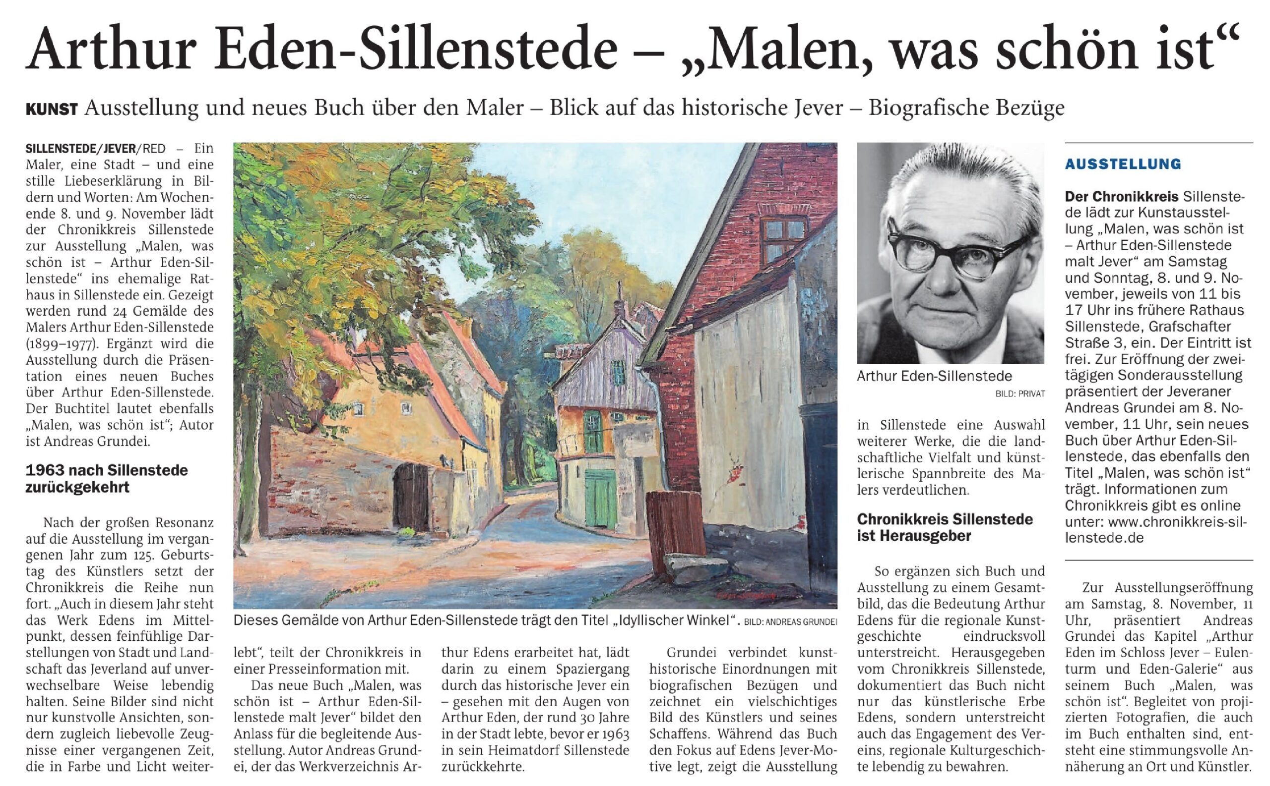 Pressebericht zur Eden-Sillenstede-Ausstellung JW 04.11.2025